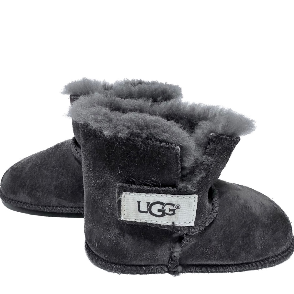 UGG Erin Booties Shearling Baby Toddler Medium 4/5 Charcoal Gray